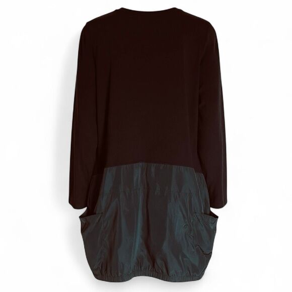 Comfy USA XL Black Long Sleeve Zip Front Tunic Dress Modal Blend Made in USA - Picture 5 of 6